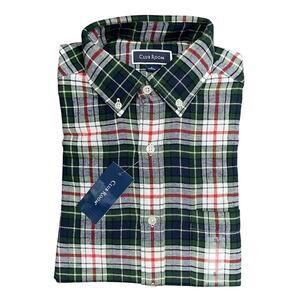 Club Room Men's Small Flannel Buffalo Plaid Button Down Shirt Long Sleeve NEW